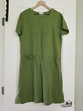 Studio Ease Green Linen Dress